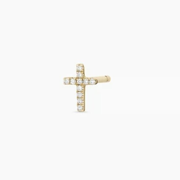 Cross Stud Earrings Pave CZ "Diamonds" Cross Studs Faith Jewelry Gift for her - Picture 11 of 13
